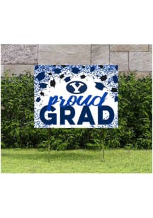 BYU Cougars KH Sports Fan 18x24 Proud Grad Confetti Yard Sign - Blue