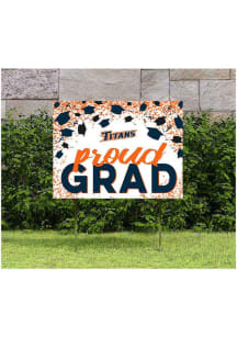 Cal State Fullerton Titans KH Sports Fan 18x24 Proud Grad Confetti Yard Sign - Navy Blue