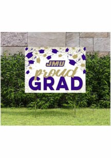 James Madison Dukes KH Sports Fan 18x24 Proud Grad Confetti Yard Sign - Purple