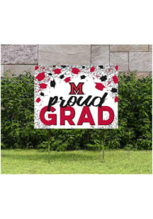 Miami RedHawks KH Sports Fan 18x24 Proud Grad Confetti Yard Sign - Red