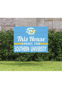 Southern University Jaguars KH Sports Fan 18x24 This House Cheers Yard Sign - Blue