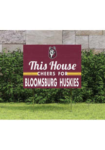 Bloomsburg University Huskies KH Sports Fan 18x24 This House Cheers Yard Sign - Red