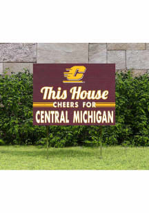 Central Michigan Chippewas KH Sports Fan 18x24 This House Cheers Yard Sign - Red