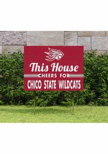 CSU Chico Wildcats KH Sports Fan 18x24 This House Cheers Yard Sign - Red