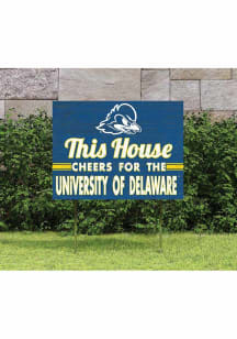Delaware Fightin' Blue Hens KH Sports Fan 18x24 This House Cheers Yard Sign - Blue