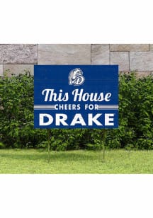 Drake Bulldogs KH Sports Fan 18x24 This House Cheers Yard Sign - Blue