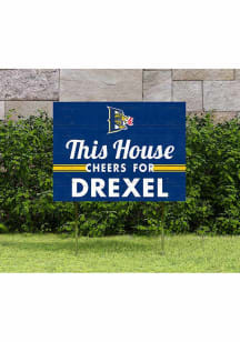 Drexel Dragons KH Sports Fan 18x24 This House Cheers Yard Sign - Navy Blue