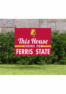 Ferris State Bulldogs KH Sports Fan 18x24 This House Cheers Yard Sign - Red