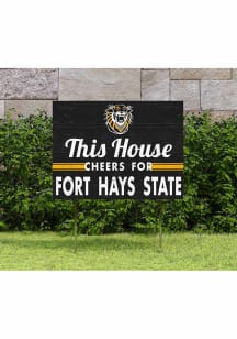 Fort Hays State Tigers KH Sports Fan 18x24 This House Cheers Yard Sign - Black