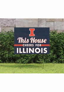Illinois Fighting Illini KH Sports Fan 18x24 This House Cheers Yard Sign - Orange
