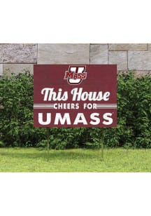 Massachusetts Minutemen KH Sports Fan 18x24 This House Cheers Yard Sign - Red