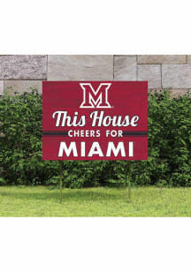 Miami RedHawks KH Sports Fan 18x24 This House Cheers Yard Sign - Red