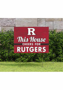 Rutgers Scarlet Knights KH Sports Fan 18x24 This House Cheers Yard Sign - Red