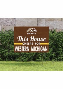 Western Michigan Broncos KH Sports Fan 18x24 This House Cheers Yard Sign - Brown