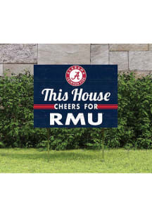 Robert Morris Colonials KH Sports Fan 18x24 This House Cheers Yard Sign - Navy Blue
