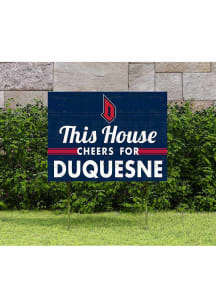 Duquesne Dukes KH Sports Fan 18x24 This House Cheers Yard Sign - Red