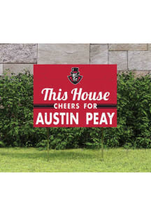 Austin Peay Governors KH Sports Fan 18x24 This House Cheers Yard Sign - Red