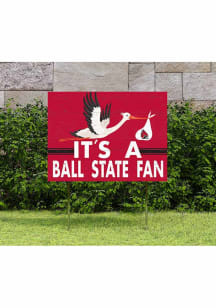 Ball State Cardinals KH Sports Fan 18x24 Stork Yard Sign - Red