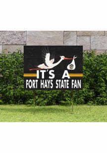 Fort Hays State Tigers KH Sports Fan 18x24 Stork Yard Sign - Black