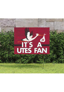 Utah Utes KH Sports Fan 18x24 Stork Yard Sign - Red