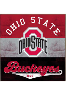 KH Sports Fan Ohio State Buckeyes 10x10 Wood Graphic Sign - Red
