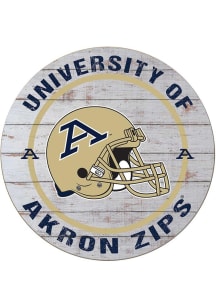 KH Sports Fan Akron Zips Weathered Helmet Circle Sign - Grey