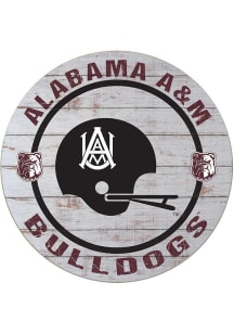 KH Sports Fan Alabama A&M Bulldogs Weathered Helmet Circle Sign - Grey