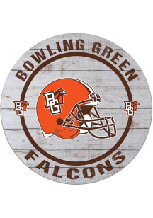KH Sports Fan Bowling Green Falcons Weathered Helmet Circle Sign - Grey