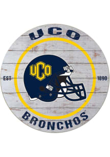 KH Sports Fan Central Oklahoma Bronchos Weathered Helmet Circle Sign - Grey