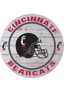 KH Sports Fan Cincinnati Bearcats Weathered Helmet Circle Sign - Grey