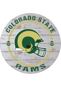 KH Sports Fan Colorado State Rams Weathered Helmet Circle Sign - Grey