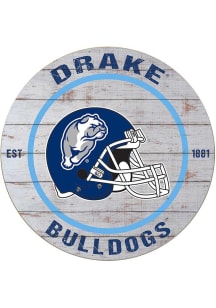 KH Sports Fan Drake Bulldogs Weathered Helmet Circle Sign - Grey