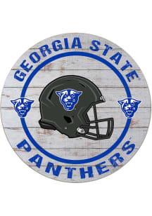 KH Sports Fan Georgia State Panthers Weathered Helmet Circle Sign - Grey