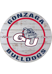 KH Sports Fan Gonzaga Bulldogs Weathered Helmet Circle Sign - Grey