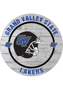 KH Sports Fan Grand Valley State Lakers Weathered Helmet Circle Sign - Grey