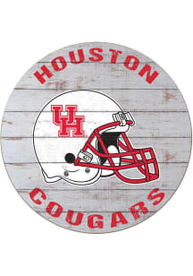 KH Sports Fan Houston Cougars Weathered Helmet Circle Sign - Grey