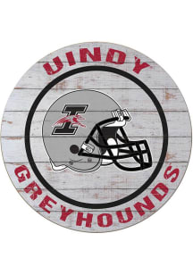 KH Sports Fan Indianapolis Greyhounds Weathered Helmet Circle Sign - Grey