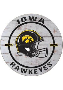 KH Sports Fan Iowa Hawkeyes Weathered Helmet Circle Sign - Grey