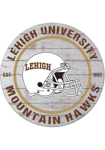 KH Sports Fan Lehigh University Weathered Helmet Circle Sign - Grey