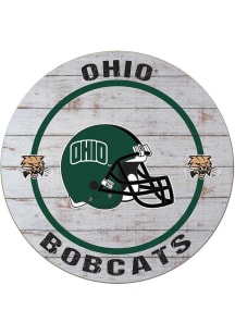 KH Sports Fan Ohio Bobcats Weathered Helmet Circle Sign - Grey