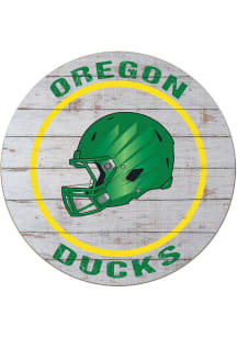KH Sports Fan Oregon Ducks Weathered Helmet Circle Sign - Grey