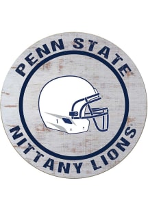 KH Sports Fan Penn State Nittany Lions Weathered Helmet Circle Sign - Grey