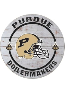 KH Sports Fan Purdue Boilermakers Weathered Helmet Circle Sign - Grey