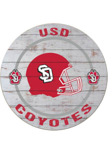 KH Sports Fan South Dakota Coyotes Weathered Helmet Circle Sign - Grey