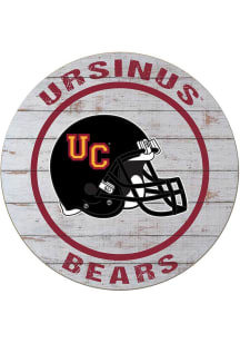 KH Sports Fan Ursinus Bears Weathered Helmet Circle Sign - Grey