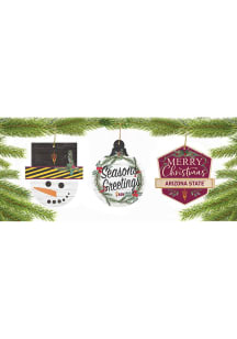 Arizona State Sun Devils 3 Pack Ornament - Red