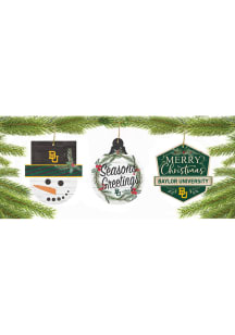 Baylor Bears 3 Pack Ornament - Green