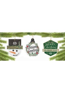 Colorado State Rams 3 Pack Ornament - Green