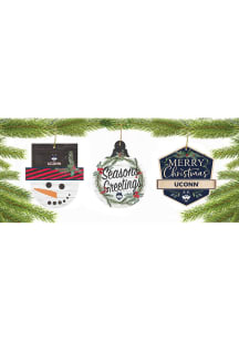 UConn Huskies 3 Pack Ornament - White