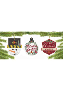 Iowa State Cyclones 3 Pack Ornament - Red
